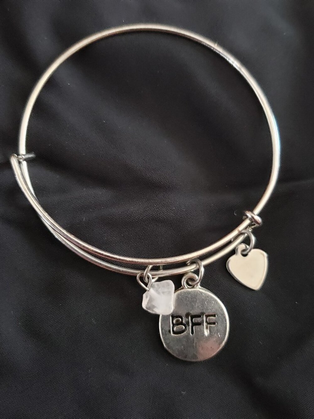 BBF Silver Charm Bracelet Adjustable Bangle
